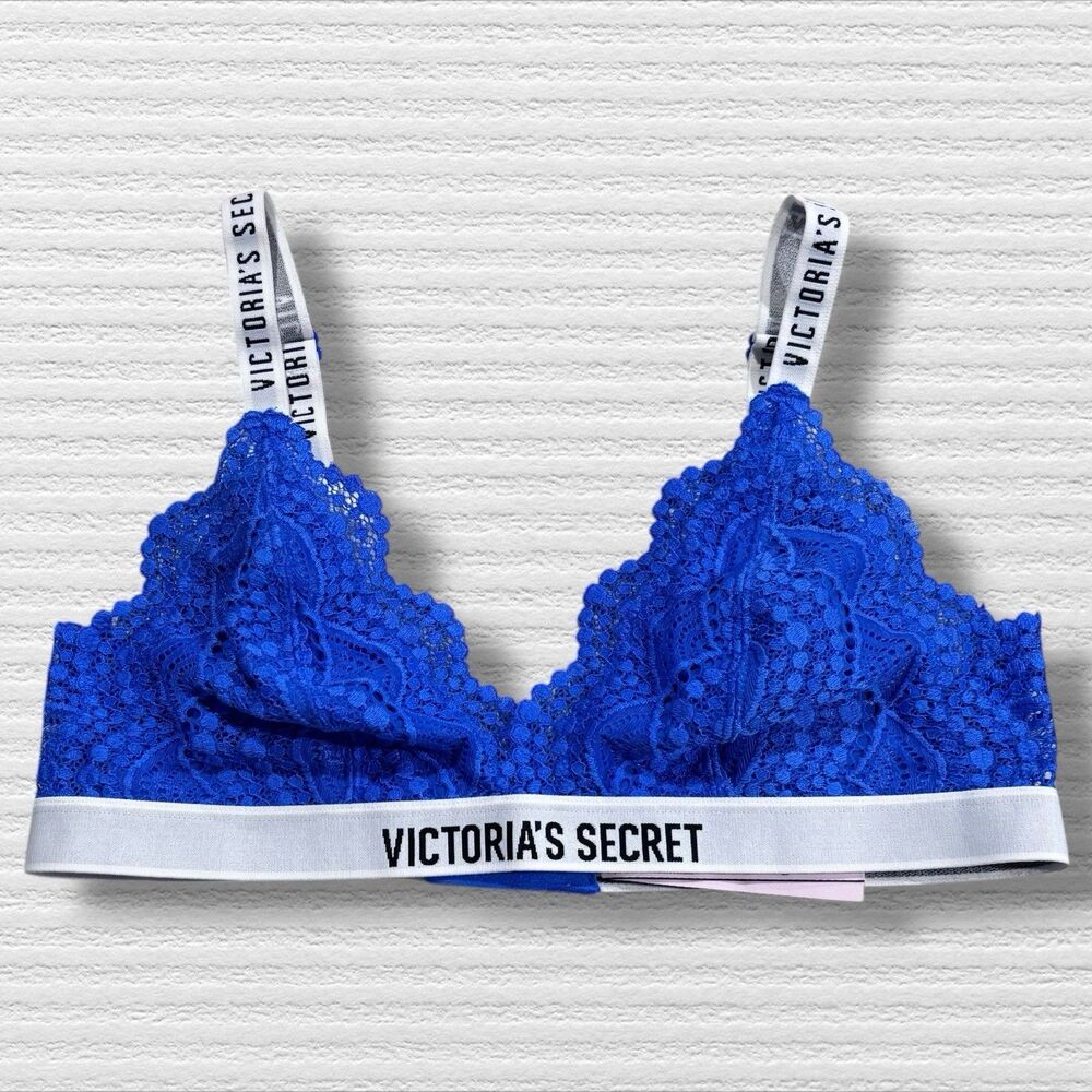 Victoria’s Secret Royal Blue Lace Wireless Bralette Medium